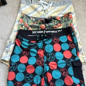 Lot of three board shorts, size 32